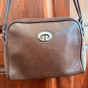 VINTAGE "GUCCI" PEBBLED LEATHER CROSSBODY BAG